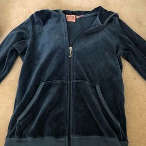 Juicy Couture Navy Velour Track Jacket